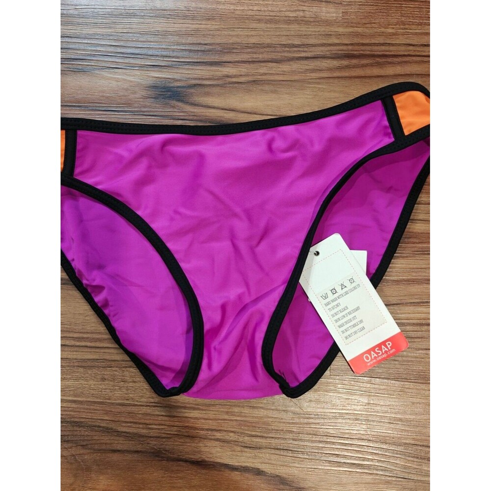 OASAP Women's Fuchsia Bikini Bottoms with Orange Accent